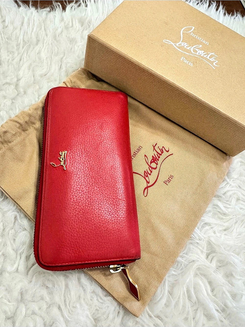 Christian Louboutin Panettone Zip Around Wallet Red